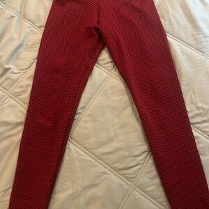Red Patterned Leggings